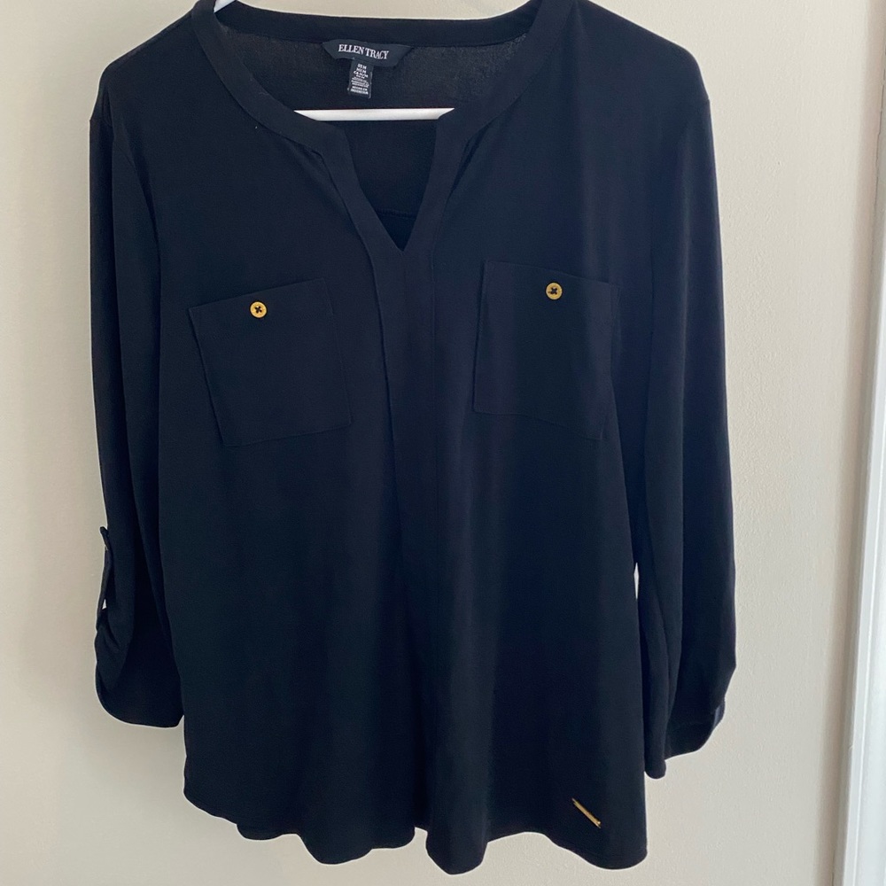 Ellen Tracy 3/4 sleeve M Business Casual Top
